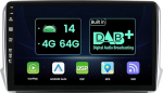 MISONDA 4G + 64GB sisseehitatud DAB+ autoraadio Stereo Android 14 Peugeot 2008/208 - (2012-2018) koos Carplay Android Car DSP Bluetooth 5.0 GPS roolijuhtimiss&uuml;steemiga Mirror Link Camera + Mic