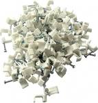 100 St&uuml;ck 1,5 mm Zwillings- und Erdungskabel-Clips, wei&szlig;, 9 mm Breite, Nagelclips, Kabelhalter f&uuml;r elektrische Kabel, Kabelhalter, Management, Wire Tidy Clip