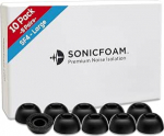 SONICFOAM Memory Foam k&otilde;rvaklappide otsad - Premium m&uuml;raisolatsiooniga vahetus vahtk&otilde;rvaklappide otsad 10 pakki k&otilde;rvaklappidele (SF4 Large, must)