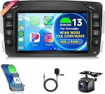 4G + 64G Wireless Carplay Android 13 autoraadio Mercedes Benz W168 W203 CLK C209/W209 SLK/W170 W463 Viano Vito Vaneo 7-tolline autoraadio koos Android auto GPS navigatsiooniga WiFi Bluetooth FM/RDS/EQ tagumine osa
