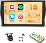 Hikity Android 15 4+64G autoraadio Nissan Navara D40 2006-2012 9-tollise Incell puuteekraaniga, autoraadio 2DIN juhtmevaba Carplay Android autoga, FM/RDS raadio, Bluetooth, GPS, WiFi, tagurdamine