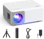 Mini projektor, AKIYO Mini projektor, kaasaskantav filmiprojektor 1080P toetab laste kingitust, kodukino videoprojektor, &uuml;hildub nutitelefoni / TV Stick / HDMI / AV-ga