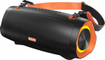 DOSS Extreme Boom Pro D100 Bluetooth-Lautsprecher mit 70 W kr&auml;ftigem Sound, Extra Bass, 24 tunni Spielzeit, Beat-Sync-Lichtern, Integrierter Powerbank, IPX6-wasserdicht - Outdoor, Camping (Orange)