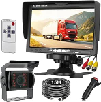 4Pin Fahrzeug HD Backup Kamera Monitor Kit, IP68 wasserdichte Nachtsicht R&uuml;cksicht Kamera 7" LCD Tagsicht Monitor f&uuml;r Vans, Campingwagen, Pickup LKW, RVs, Anh&auml;nger, Pferdekasten