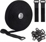 Reguleeritavad kaablisidemed koos 25 pandlaga 5M x 2cm Raske kasutatav korduvkasutatav Velcro kaablisidemed kaabli korrastamiseks tasuta l&otilde;ikamise pikkusega juhtme haldamise kaabli korraldaja jaoks