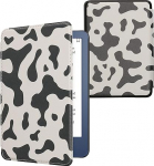kwmobile Flip Case &uuml;hilduv Amazon Kindle (2022/2024) Case - eReader Case - lehmamustriga muster mustvalge