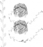 PATIKIL 22 Yards Silver Leaf Ribbon, Leaf Decoration Cord, kunstlik lehtede pael j&otilde;ulup&auml;rg, kingituste pakkimine, pulmadekoratsioon, stiil 8
