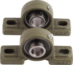 Pack of 2 UCP204 Pillow Block Bearings (20 mm), Set of 2 Self-Aligning Reliable Industrial Bearings, Ball Mounted Bearing, Bore Diameter 20 mm