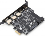 PCIe to USB 3.2 Gen 1 kaart 5Gbps ribalaiusega, 5 USB porti (3 USB Type A ja 2 USB Type-C porti) 10/8/7, PCI Express laienduskaart, USB kaart lauaarvutisse