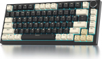 SOLIDEE mehaaniline m&auml;nguklaviatuur 75% nupuga, Bluetooth 5.0/2.4GHz/USB-C, tihendikinnitus, kuumvahetatav mehaaniline klaviatuur RGB taustavalgusega, kreemjas hall l&uuml;liti (82 must)