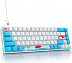 M&auml;nguklaviatuur mehaaniline 60 protsenti, Mini RGB klaviatuur 65 protsenti Amer&iuml;ka QWERTY, 68 klahvi juhtmega klaviatuuri taustavalgustus PC Gamerile (68 Sea Blue Switch)