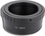 T2-M4/3 r&otilde;ngasobjektiivi adapter kaameratele, teleskoopi ja peegelkaamerate &uuml;hendusadapter, mis sobib Micro 4/3 G1 GF1 EP1 DSLR-seeria jaoks (must)