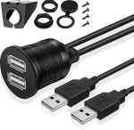TNP USB Flush Mount Kaabel - armatuurlaua armatuurlaua paigaldus 2 pordi Dual USB Female Male Jack pikenduskaabel veekindel mees-naine auto veoauto haagisele