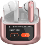 Puuteekraaniga Bluetooth k&otilde;rvaklapid, traadita Bluetooth 5.4 koos ANC+ENC m&uuml;rasummutusmikrofoniga, 48 tundi m&auml;nguaega, s&uuml;gavad bassik&otilde;rvaklapid 5 EQ-režiimiga / IPX7 veekindlad k&otilde;rvaklapid, USB-C, roosa