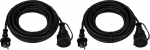 REV pikendus - 10m pikenduskaabel v&auml;listingimustes - Max 3680W - IP44 pritsmekindel - must (2 tk)