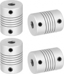 hankekaart Flexible Kupplungen, 6 mm kuni 6,35 mm, Gelenkverbinder aus Aluminiumlegierung, flexible Wellenkupplungen, Motorkupplung f&uuml;r 3D-Drucker, CNC-Maschine, Motorf&uuml;hrung, DIY-Encoder D25 x L 19
