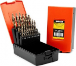 BAER Spiral Drill Bit Set (0.5 mm Rising Level) 1-13 mm HSSE/Co5 Turbo Centrix, Drill Bit Set 5% Cobalt Alloy HSSE High-Speed Steel, Twist Drill Bit Set