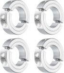 sourcing map 4 x Double Split Clamps for 1" Shank, Two Piece Tension Collar 1-3/8" OD, 1/2" Thickness, Aluminum Alloy, Split Collar Clamp
