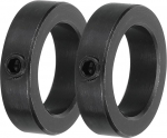 sourcing map Shaft Gaiter 1" Bore Carbon Steel Set Screw Style Clamp Collars Black Pack of 2