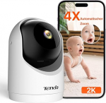 Tenda 2K 3MP siseruumide valvekaamera CP3V3.0, WiFi sisekaamera, lemmikloomakaamera 2-suunalise heliga, &ouml;&ouml;vaatlus 12 m, liikumise tuvastamine, 360&deg; sisekaamera lapsele ja koerale, SD-m&auml;lu kuni 256