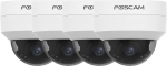 Foscam 4 Pack D4Z Motoriseeritud IP v&auml;likaamera 4MP optiline zoom intelligentne liikumistuvastus valge