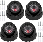 Dummy kaamera punase vilkuva LED-iga, v&otilde;ltsitud valvekaamera, v&otilde;ltsitud valvekaamera, ilmastikukindel v&otilde;ltskaamera koju ja kontorisse, pakend 4-st