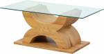 Inter Link - Modern Coffee Table - Glass Table - MDF - Artisan Oak Imitation - Couctisch X-Type
