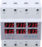 3-faasiline DIN r&ouml;&ouml;bastee voltmeeter CHSG 63, 1-63A PC materjal, digitaalne ampermeetri elektrim&otilde;&otilde;tja 3 faasi automaatse &uuml;lepinge &uuml;levoolukaitsega reaalajas kuvamiseks