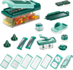 Genius Nicer Dicer Fusion Smart komplekt, 28 t&uuml;kki + Twist puu- ja k&ouml;&ouml;giviljakutter, k&ouml;&ouml;giviljaviilutaja, hakklihamasin, sibulal&otilde;ikur, tomatil&otilde;ikur, manuaalne
