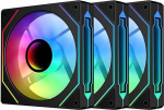Jungle Leopard Prism4PRO-X3 RGB PC ventilaator 120 mm 3 korpuse ventilaatori pakett [Infinite Mirror] [HDB] 58.36CFM/1600RPM 5V3PIN ARGB ja 12V4PIN PWM ventilaator (must, 3X4PRO)