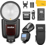 GODOX V1 Pro N V1Pro N &uuml;mmarguse peaga kaamera v&auml;lklambi seade, mis &uuml;hildub Nikoniga, 2.4G juhtmeta TTL kiirvalgusti, HSS 1/8000s, 2980 mAh Li-ion aku