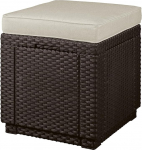 Keter Cube with Cushion 258810 Jalutuskoht koos panipaigaga koos padjaga 42 x 42 x 39 cm pruun/beež
