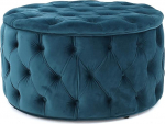 Tufitud sametist ladustamise Ottomani/Bench Bed End Stool Diivan Stool, Round Knob Modern |Contemporary Design (V&auml;rv : Sinine)