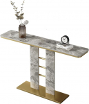 Generisch Goldener Konsolentisch f&uuml;r Eingangsbereich & Wohnzimmer - 150 cm, stilvoller Beistelltisch, moderner Sofatisch, dekorative Konsole f&uuml;r kleine R&auml;ume, Flurm&ouml;bel, schicke Wohnaccessoires