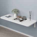Wei&szlig;er, an der Wand montierter Schreibtisch, Klapptisch, Computer-Arbeitsplatz, schwebender K&uuml;chen-Esstisch, platzsparend, f&uuml;r Zuhause, B&uuml;ro, Schlafzimmer, h&auml;ngender Klapptisch, Ga