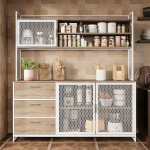 Caldion Buffet kapp, k&ouml;&ouml;gikapp t&ouml;&ouml;tasapinnaga, k&otilde;rge kapp k&ouml;&ouml;gibuffet 3 sahtliga, vitriinkapp riiulitega, s&ouml;&ouml;gitoa kapp k&ouml;&ouml;ki, elutuppa, s&ouml;&ouml;gituppa, 150 x 40 x
