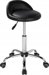 Yaheetech Roller Stool Swivel Stool Office Stool with Wheels Massaaž Salon Faux Leather k&otilde;rgus reguleeritav must