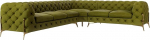 Milton nurgadiivan 6-kohaline nurgadiivan Right Chesterfield nurgadiivan elutoa diivan kroomitud jalgadega m&ouml;&ouml;bel vabalt seisvad pehmendusega diivanid ja diivanid oliivroheline 323 x