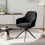 Hawthyhome s&ouml;&ouml;gitoa tool, 360&deg; p&ouml;&ouml;rlev tool k&auml;etoega, 1 komplekt, p&ouml;&ouml;ratavad Corduroy s&ouml;&ouml;gitooli toolid, k&ouml;&ouml;gitool metallist raamiga ja seljatoega s&ouml;&ouml;gituppa, elutuppa, kontorisse, musta v&auml;rvi