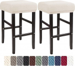 Baaritooli kate Ristk&uuml;likukujuline veniv Counter Height Bar Stool Slipcovers Ristk&uuml;likukujuline k&ouml;&ouml;k Counter Sadulakate puidust ja metallist pingile, beež, 2tk, 2tk
