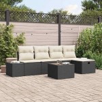 Poly Rattan Diivan Set f&uuml;r Terrasse 6 St&uuml;ck 6-teiliges Sofa Set Poly Rattan Outdoor Outdoor Sofagarnitur 6 St&uuml;ck Gartenm&ouml;bel 6-teilig mit Sitzkissen