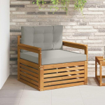 Outdoor-Sofagarnitur aus massivem Akazienholz und Polyester, modernes Terrassenm&ouml;bel Set als Gartenm&ouml;bel Akazienholz modern