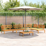 Garten-Ecksofas aus Paletten 2 St&uuml;ck aus massivem Akazienholz f&uuml;r Terrasse als Palettensofa Ecksofa Set Outdoor-Ecksofa aus Akazie