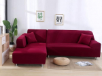 L-f&ouml;rmiges Sofabezug-Set, 2-teiliger Stretch-Spandex-Schonbezug Mit Rutschschutz(Wine Red,3 Seater+4 Seater)