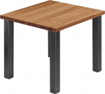 LAMO Manufaktur LBG-01-A-004-000Cl S&ouml;&ouml;gilaud, k&ouml;&ouml;gilaud, kohvilaud, valmistatud t&auml;ispuidust, 60 x 60 x 76 cm (telgpikkus x k&otilde;rgus), klassikaline, tume / toorest terasest, l&auml;bipaistva lakiga, LBG-01-000000000000