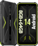 Ulefone Armor X12 Pro v&auml;litingimustes kasutatav Android 14 Octa-Core 8GB + 64GB/SD-256GB, ip68/69k nutitelefon ilma lepinguta veekindel 4G Dual SIM mobiiltelefon 4860mAh akuga, 13MP + 8MP, 5GHz Wi-Fi/NFC/OTG/GPS/Green