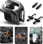 2 in 1 reguleeritav nutitelefoni hoidja Stand Air Vent Cup Holder Reguleeritav auto telefoni hoidja kuumade jookide jaoks, mis &uuml;hildub enamiku s&otilde;idukitega