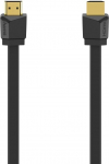 Hama HDMI kaabel 4K Flat 10-aastane garantii (High Speed HDMI kaabel koos Ethernet, 4K HDMI kaabel, 1.5m, mees-mees, Ethernet kaabel, HEC, heli, 18Gbps, resolutsioon 4096x2160, varjestatud).