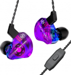 keephifi CCZ DC01 Pro In-Ear Monitor k&otilde;rvaklapid, 1DD Bass HiFi IEM k&otilde;rvaklapid, V-kujulised juhtmega k&otilde;rvaklapid, eemaldatavad 2-pin Z-OFC kaablid muusikutele, trummaritele (lilla, koos mikrofoniga)