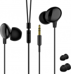 Mustad k&otilde;rvaklapid - 3.5mm AUX pistik raadio, Android telefonide, arvutite jaoks - kompaktsed ja kaasaskantavad mugavad k&otilde;rvadele
